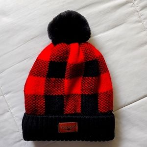 Winter Knit Buffalo Print Hat